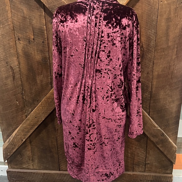 Velvet Dress XL Rich Jewel Toned Burgundy Holiday Festive Event Whimsigoth - Picture 6 of 8